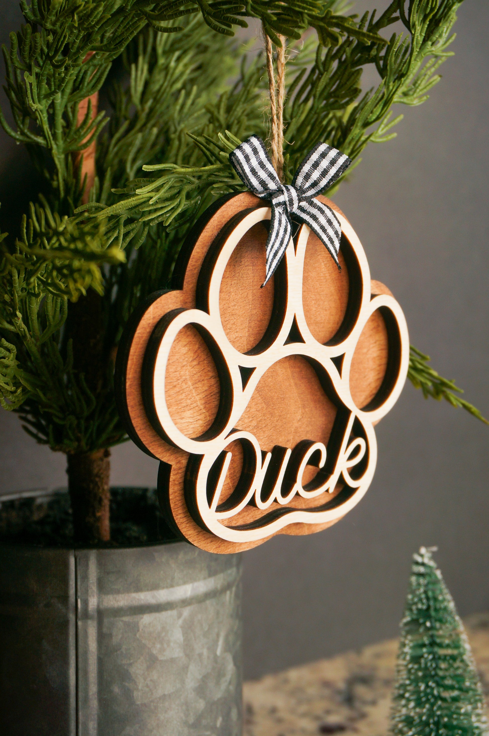 Dog Christmas Ornament, Paw Christmas Ornament, Custom Dog Ornament, Personalized Pet Ornament, Dog Ornament, Paw Ornament, Dog Paw Ornament - DyeandPine