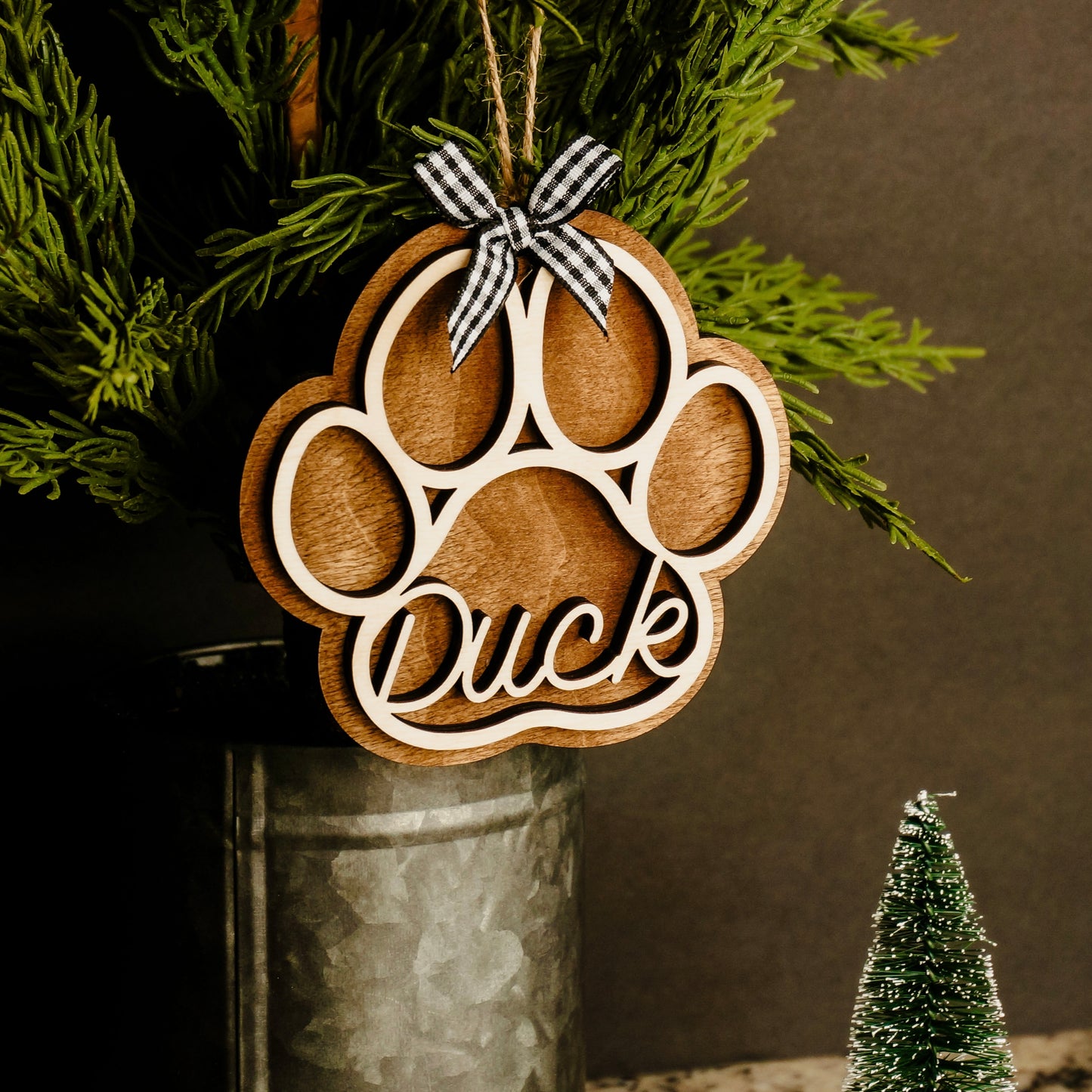 Dog Christmas Ornament, Paw Christmas Ornament, Custom Dog Ornament, Personalized Pet Ornament, Dog Ornament, Paw Ornament, Dog Paw Ornament - DyeandPine