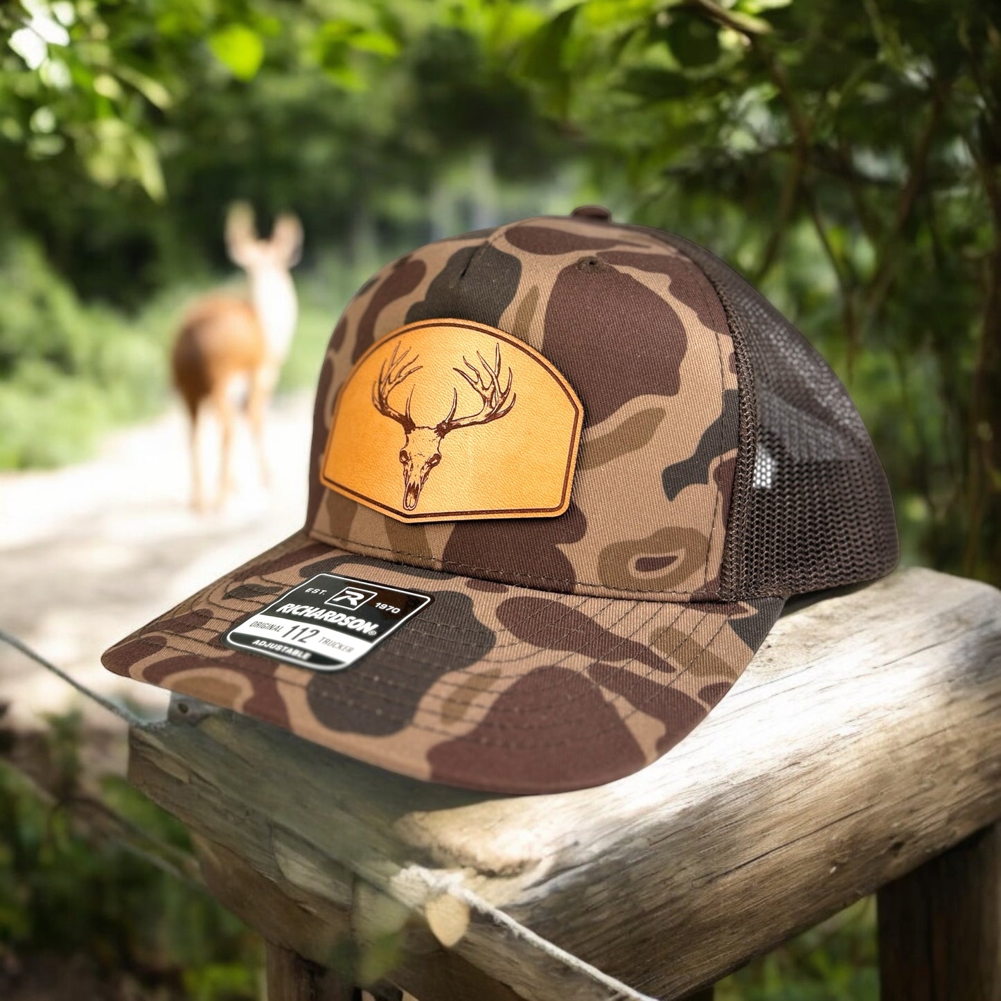 Deer Skull Leather Patch Hat | Hunting Gear - DyeandPine