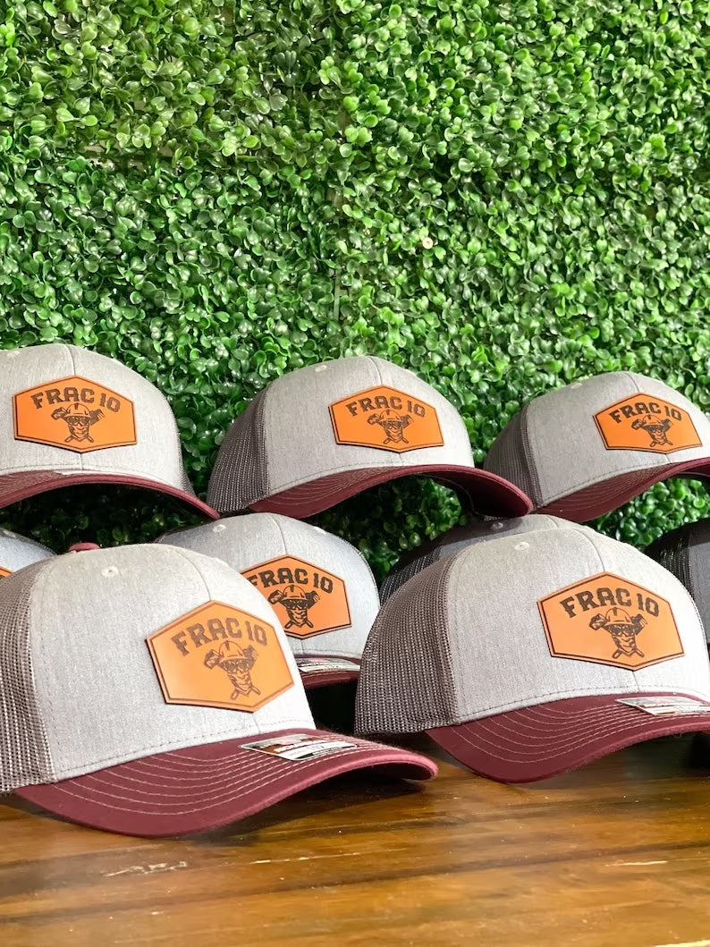 Custom Leather Patch Hats | Business Swag & Merchandise Hats Available - DyeandPine