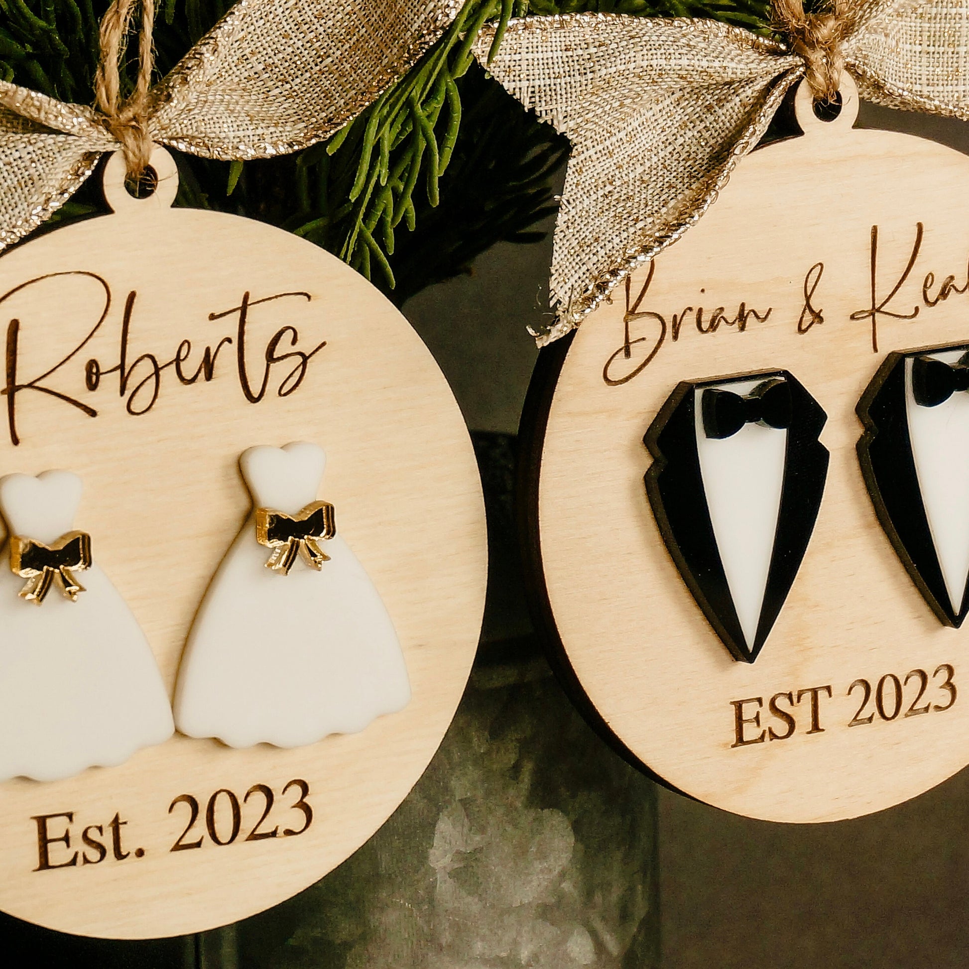 Wedding Christmas Ornament, Wedding Ornament, Mr and Mrs Ornament, First Wedding Ornament, Newlywed Christmas Gift, Couples Wedding Gift