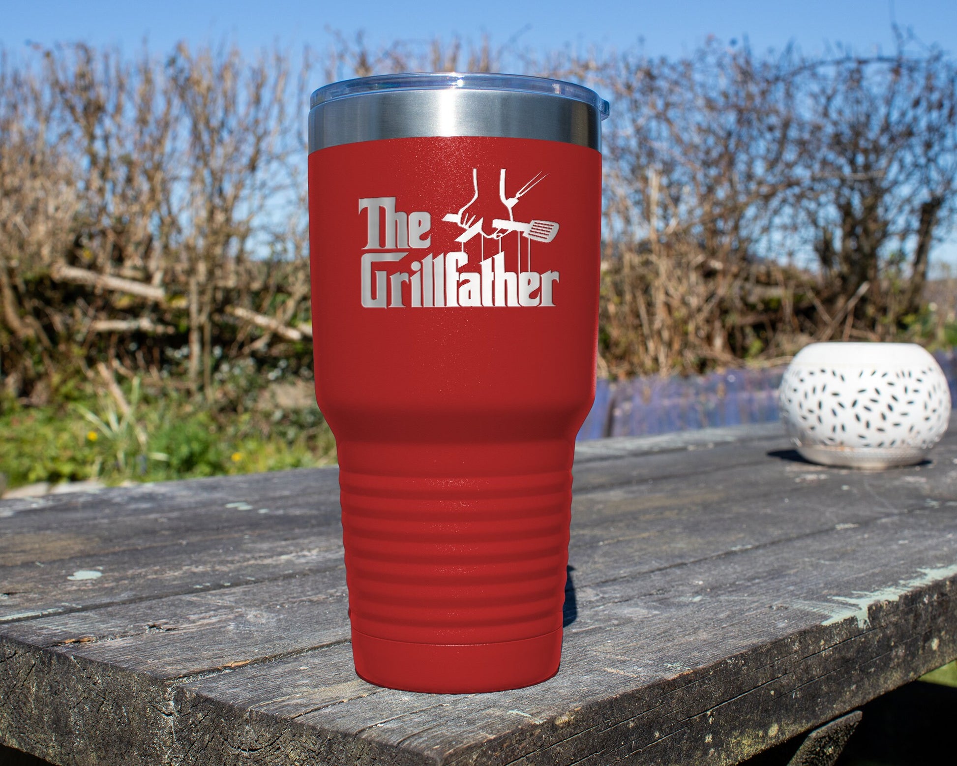 The Grill Father  Tumbler | Gift for Dad, Men, Husband | 30 oz. Stainless Steel - DyeandPine