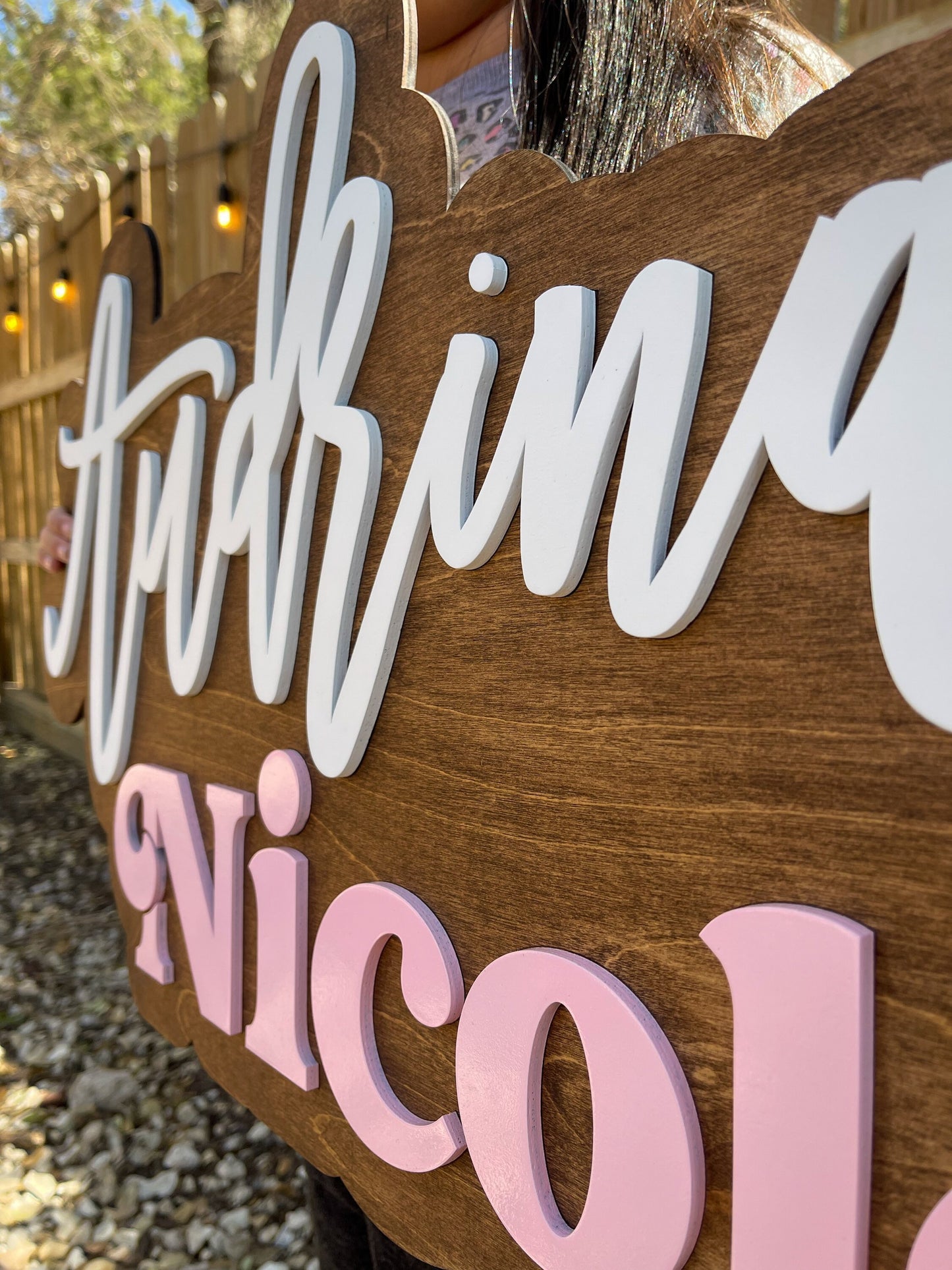 Double Baby Name Sign, Baby Name Sign, Above Crib name Sign, Personalized Nursery Decor, Large Name Cutout, 3D Name Sign, Wooden Name Sign