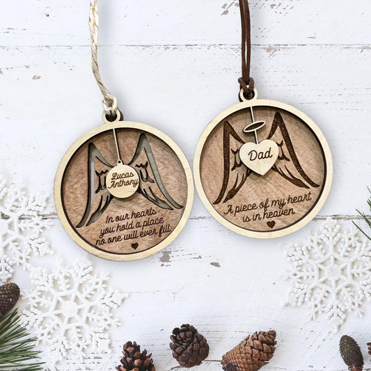 Personalized Memorial Ornament, In Memory Ornament, In Loving Memory, Forever Loved, Keepsake, Memorial Christmas Ornament, Angel Ornament - DyeandPine