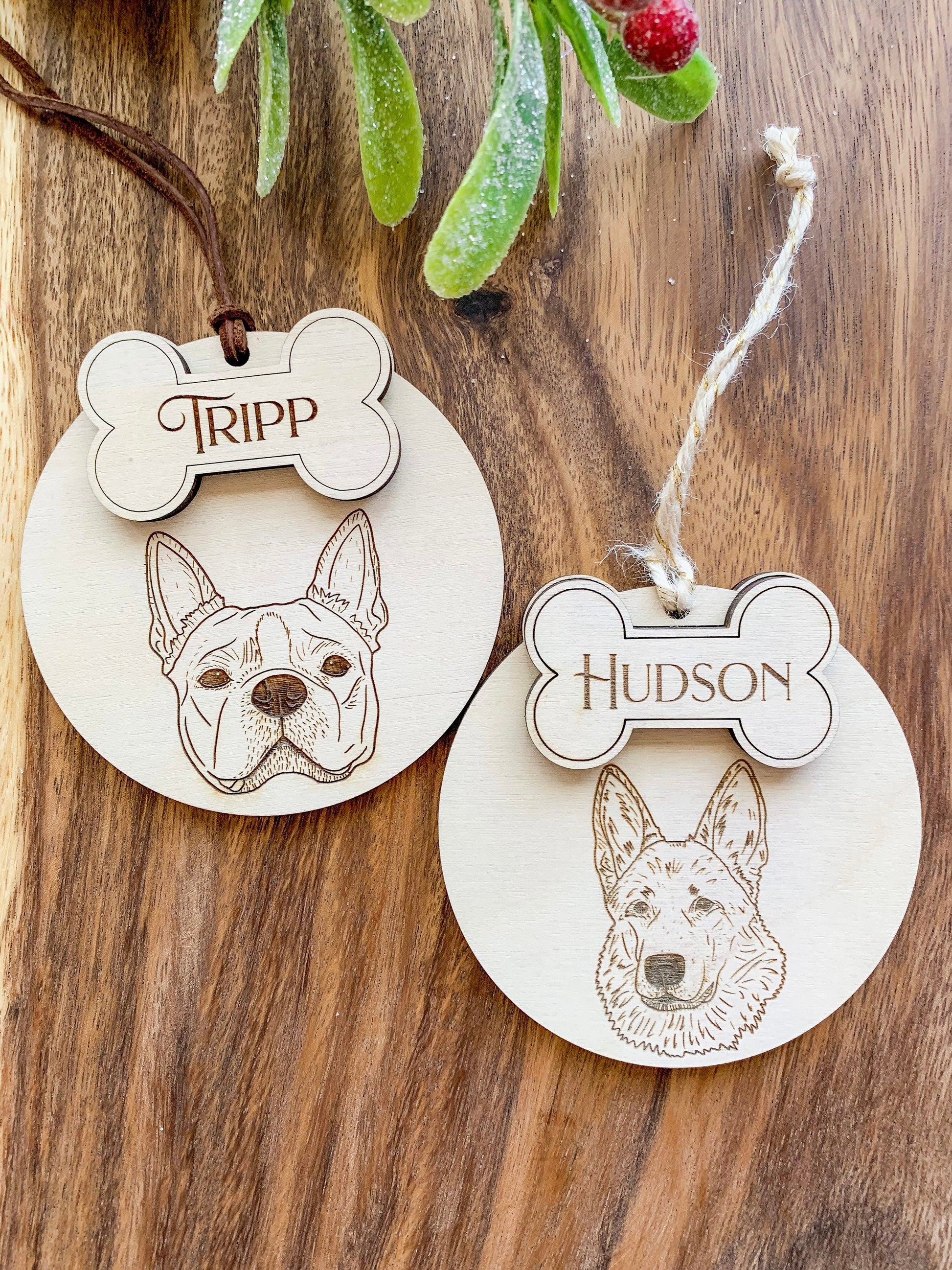 Custom Dog Paw Christmas Ornament - Personalized Pet Ornament for Dogs - DyeandPine