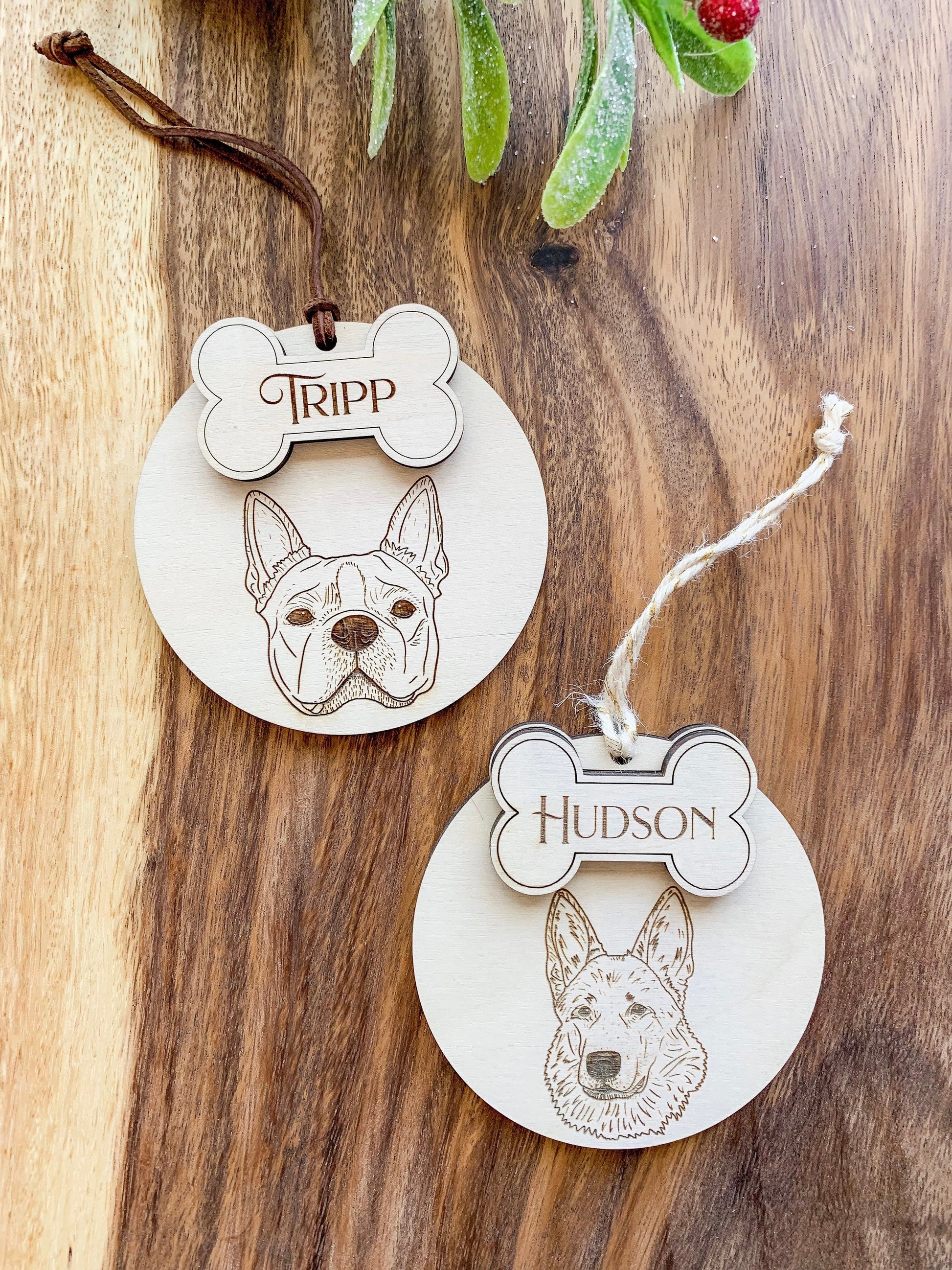 Custom Dog Paw Christmas Ornament - Personalized Pet Ornament for Dogs - DyeandPine