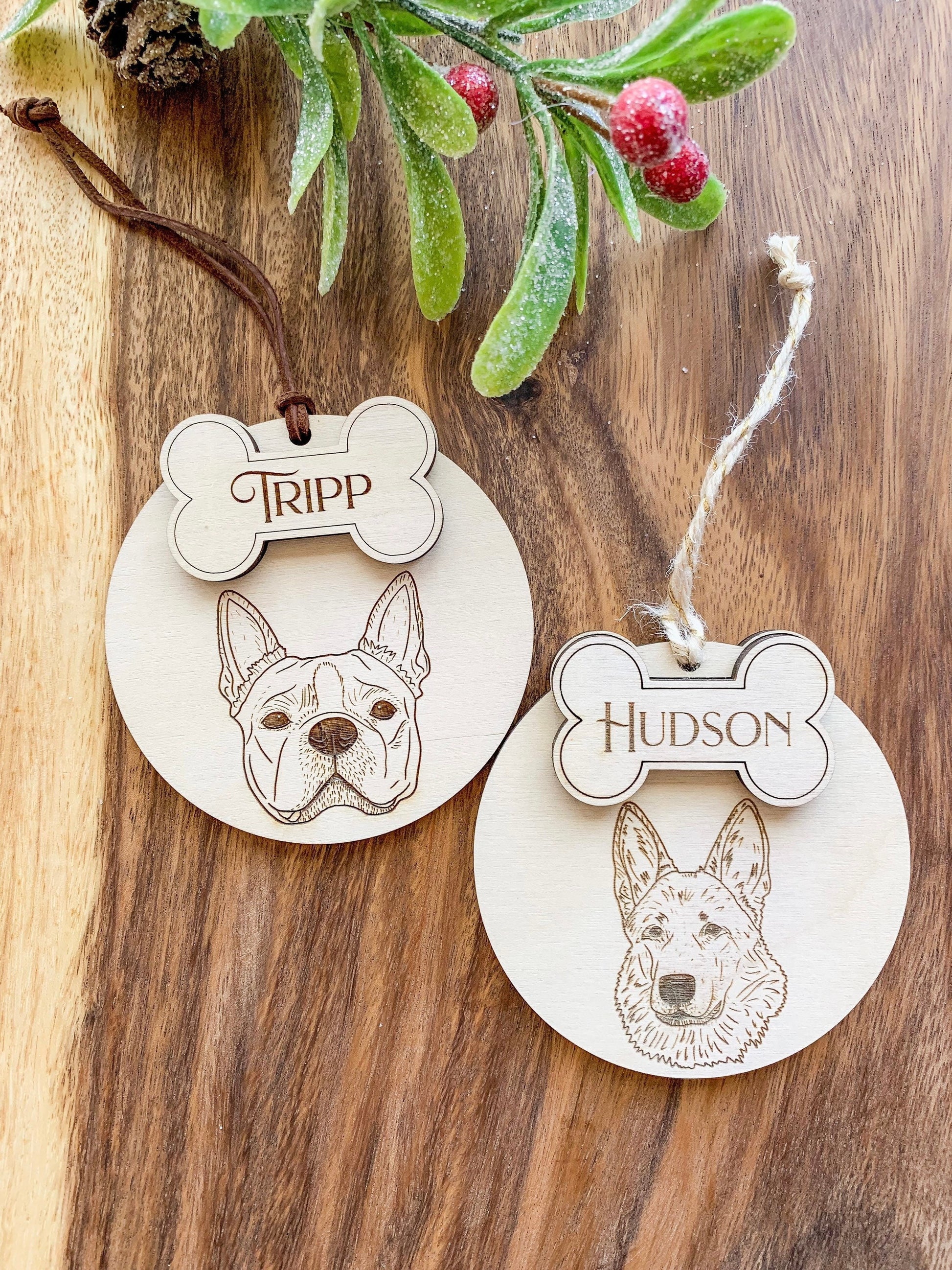 Custom Dog Paw Christmas Ornament - Personalized Pet Ornament for Dogs - DyeandPine