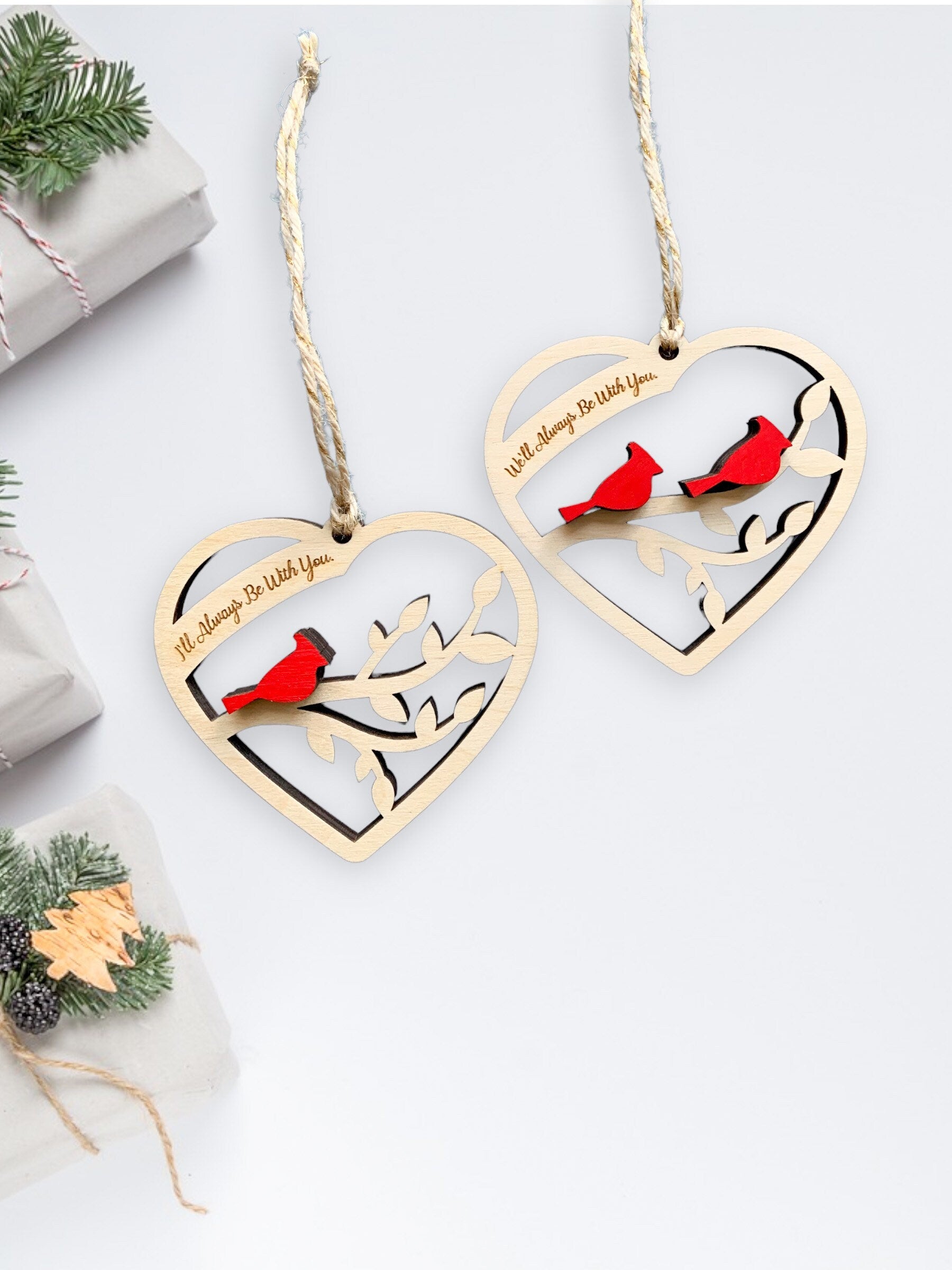 Cardinal Ornament | Personalized Sympathy Gift | Christmas Remembrance - DyeandPine