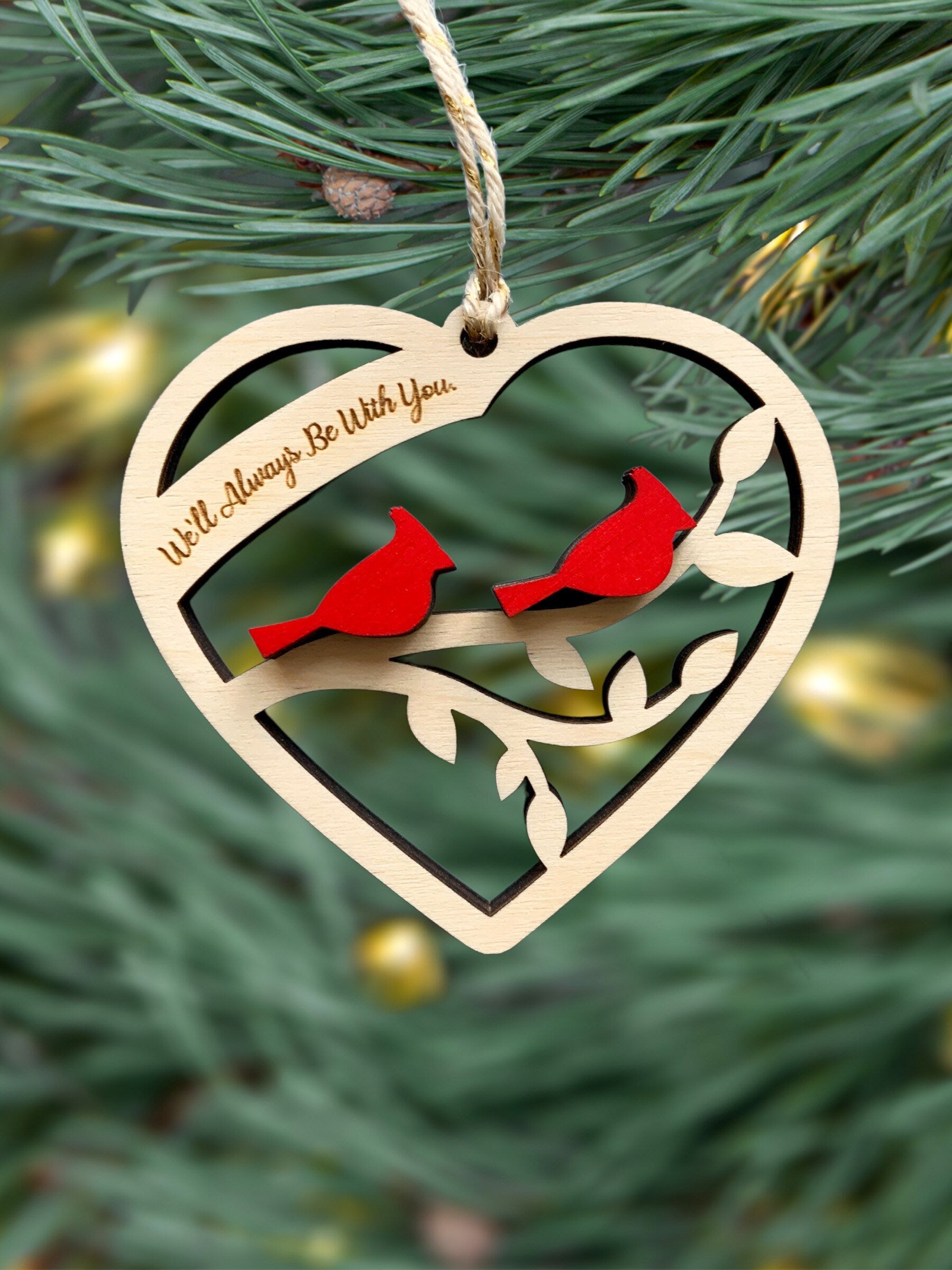 Cardinal Ornament | Personalized Sympathy Gift | Christmas Remembrance - DyeandPine