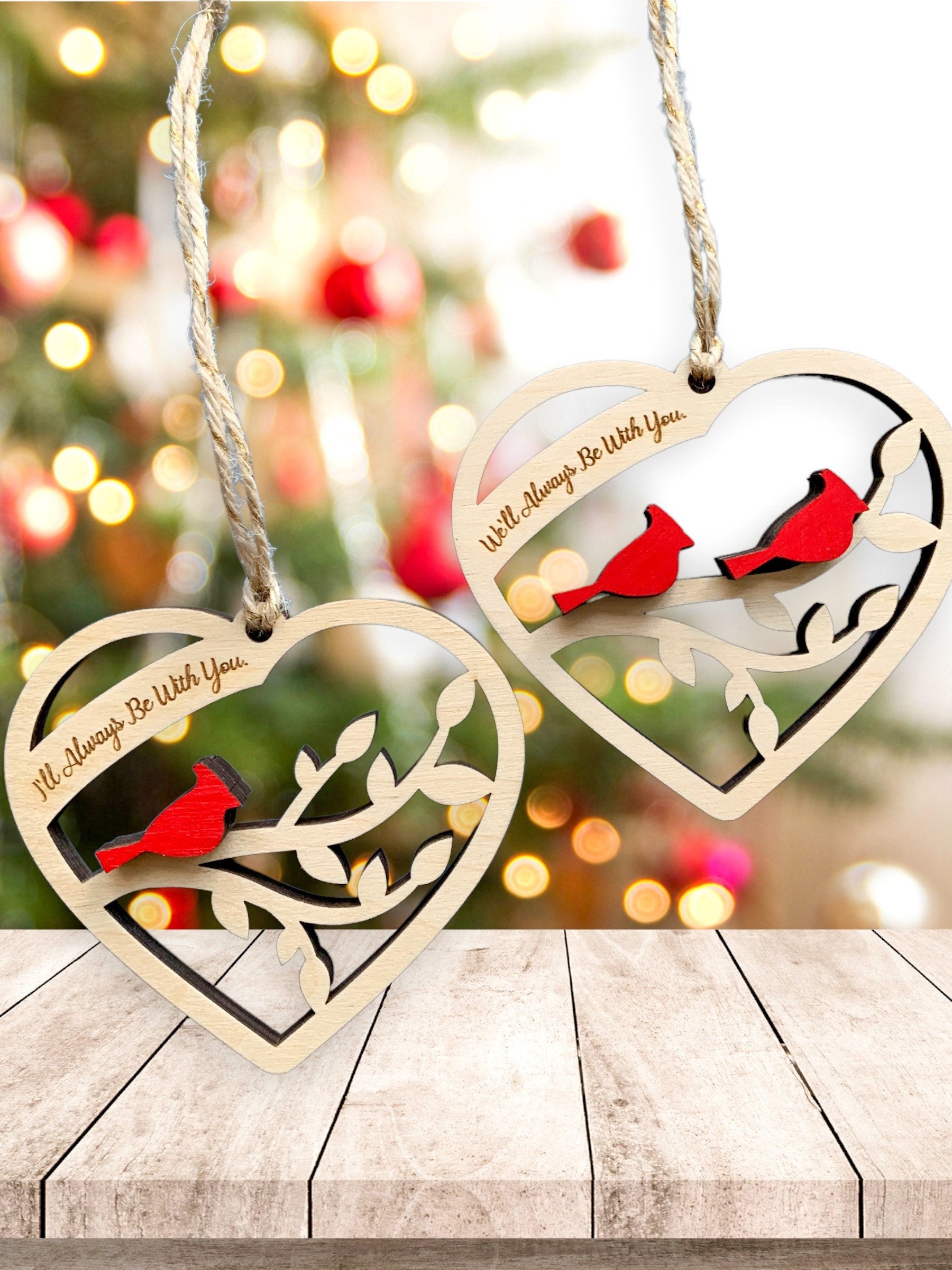 Cardinal Ornament | Personalized Sympathy Gift | Christmas Remembrance - DyeandPine