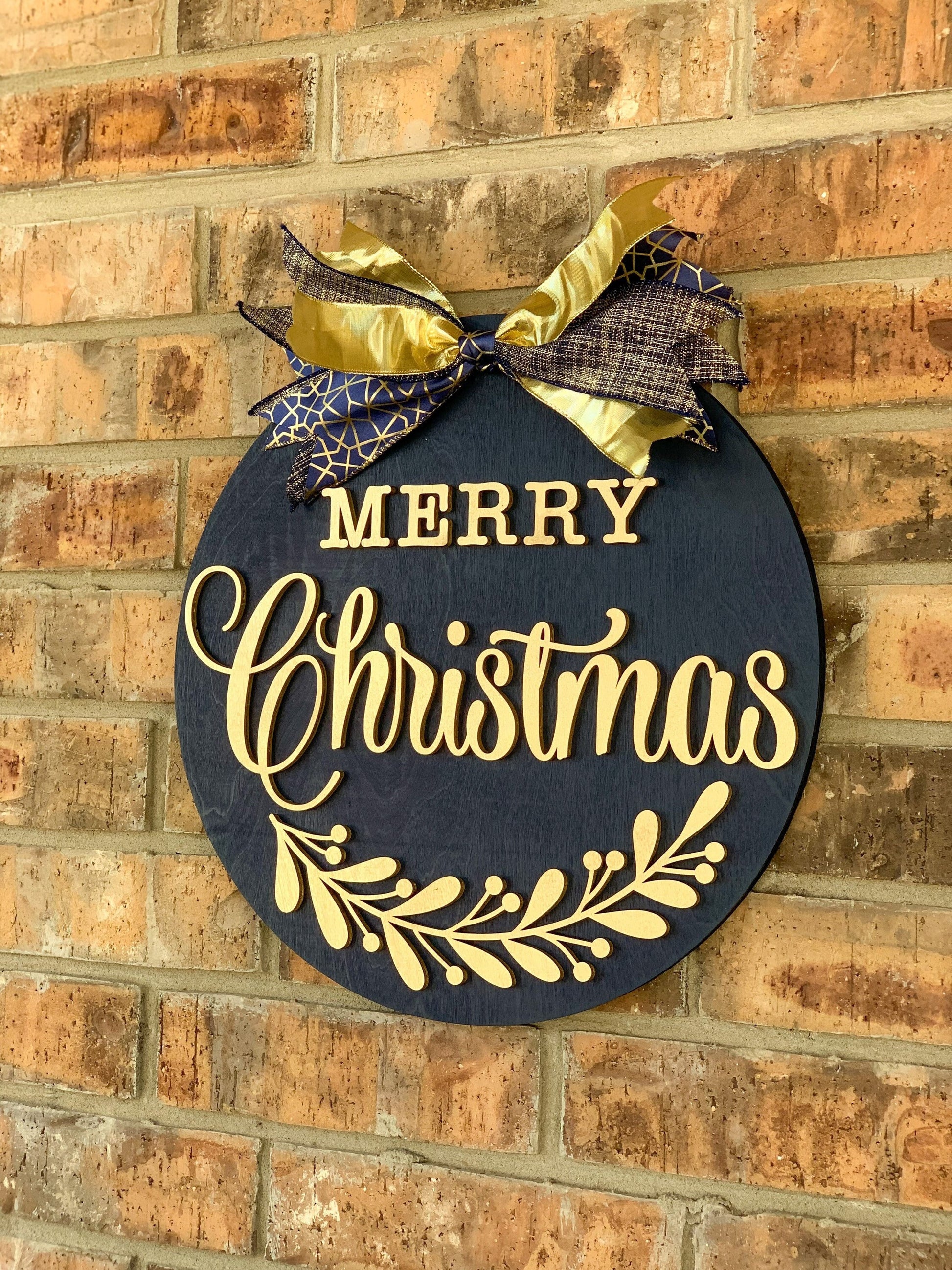 Merry Christmas Door Wreath | Christmas Door Hanger | Merry Christmas - DyeandPine