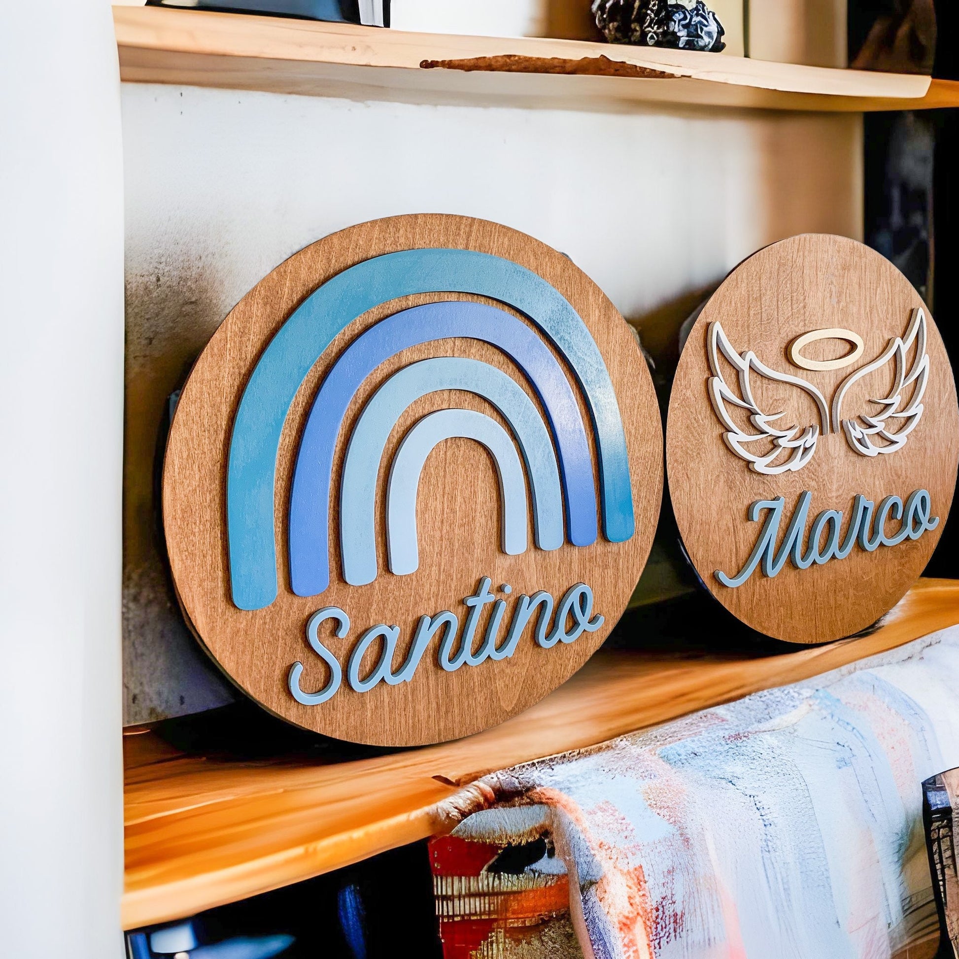 Rainbow Baby Name Sign | Infant Loss Memorial & Gift - DyeandPine