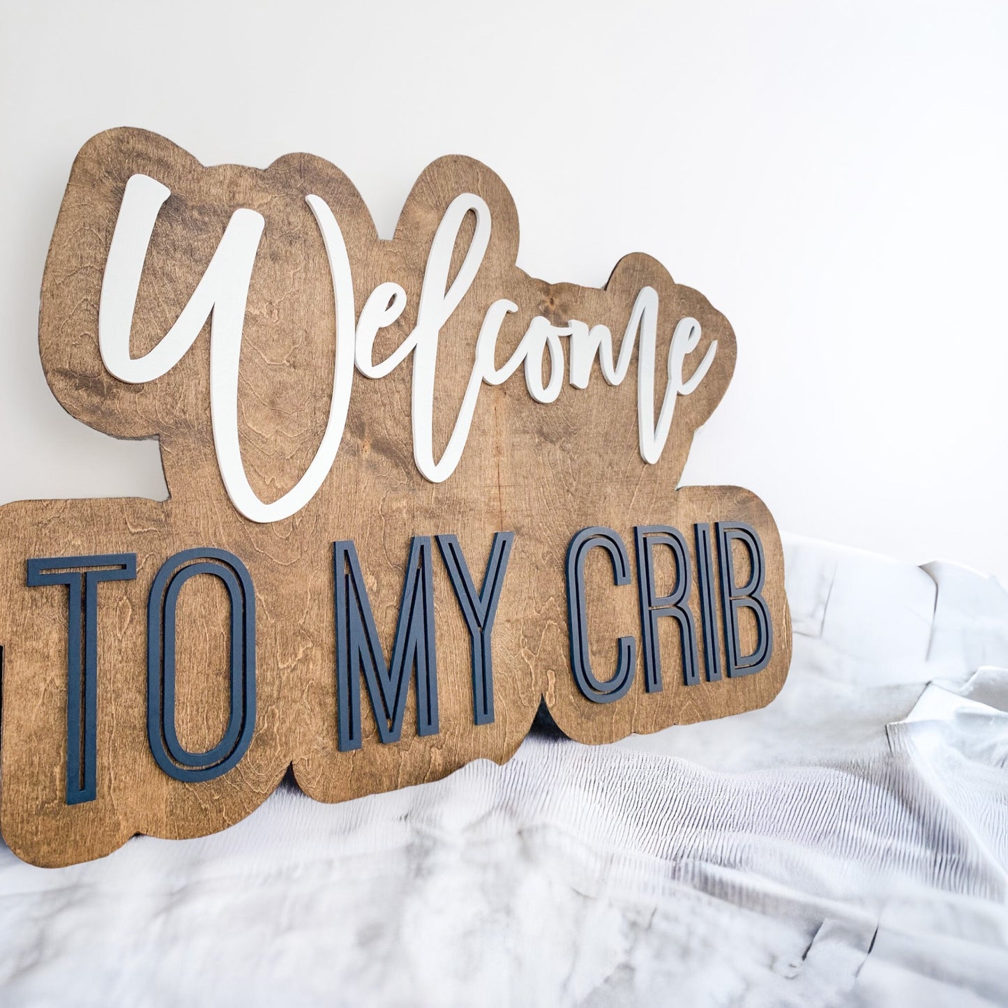 Double Baby Name Sign, Baby Name Sign, Above Crib name Sign, Personalized Nursery Decor, Large Name Cutout, 3D Name Sign, Wooden Name Sign