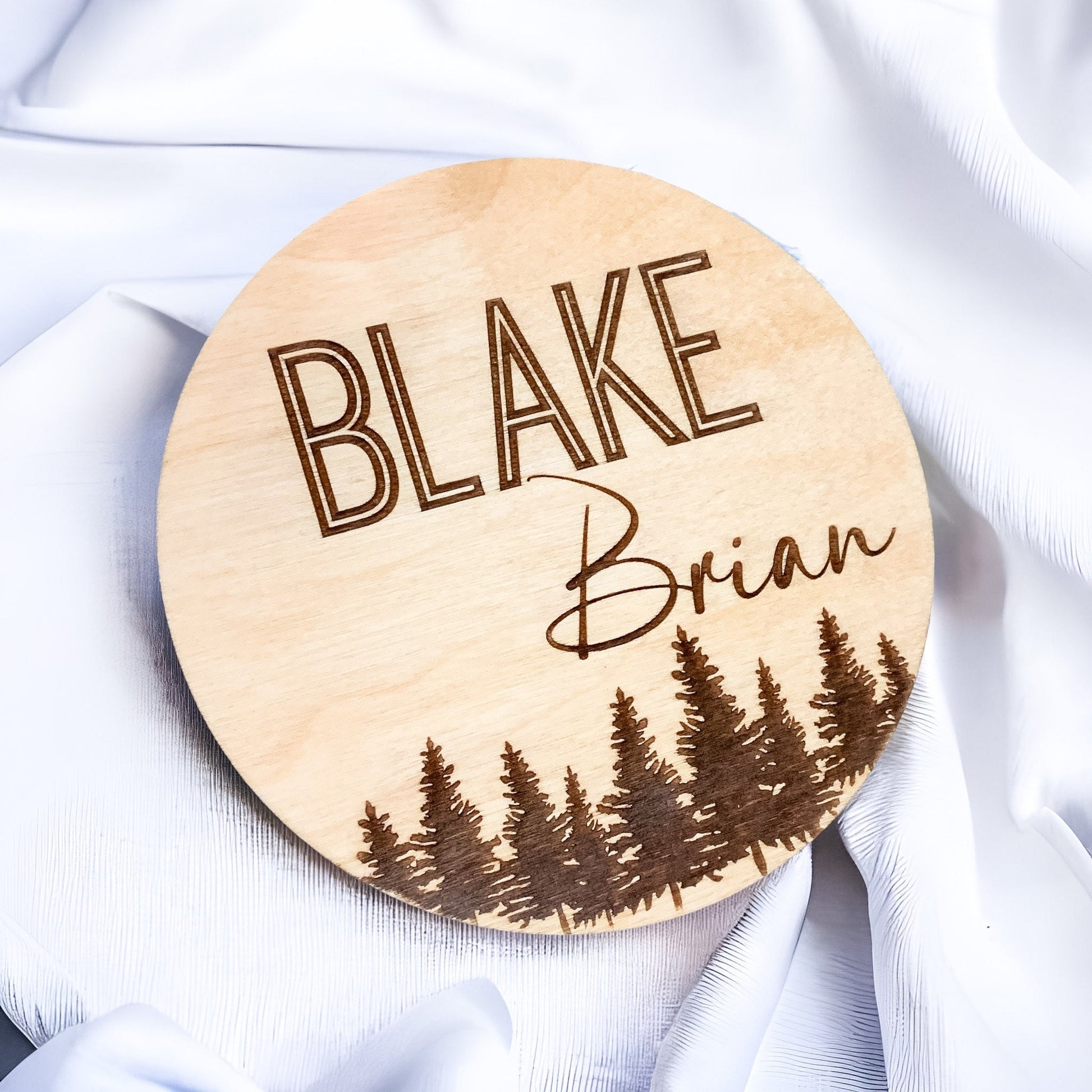 Baby Name Announcement Sign | Newborn Photo Prop - DyeandPine
