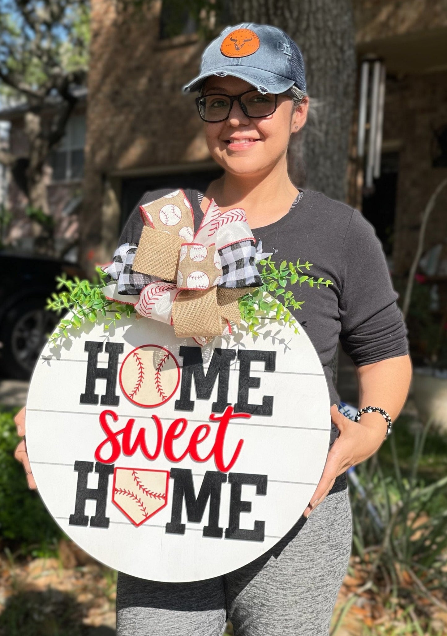 Baseball Door Hanger | Home Sweet Home | Sports Decor - DyeandPine