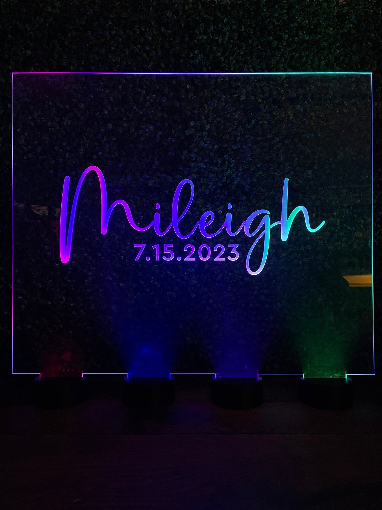 Guestbook Alternative, LED Centerpiece, Sweet 16, Bar Mitzvah, Acrylic LED, Graduation, Birthday Party, Centerpiece, Quinceñera Centerpiece