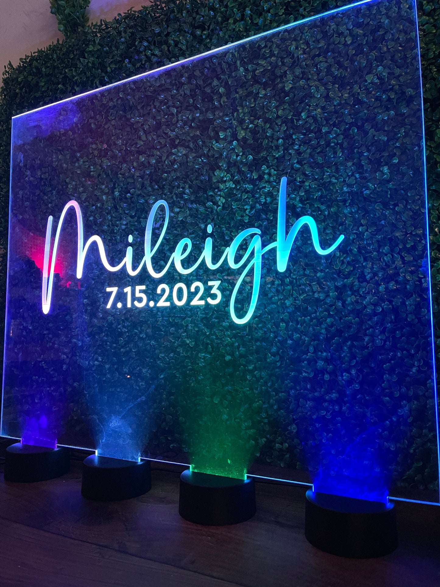 Guestbook Alternative, LED Centerpiece, Sweet 16, Bar Mitzvah, Acrylic LED, Graduation, Birthday Party, Centerpiece, Quinceñera Centerpiece