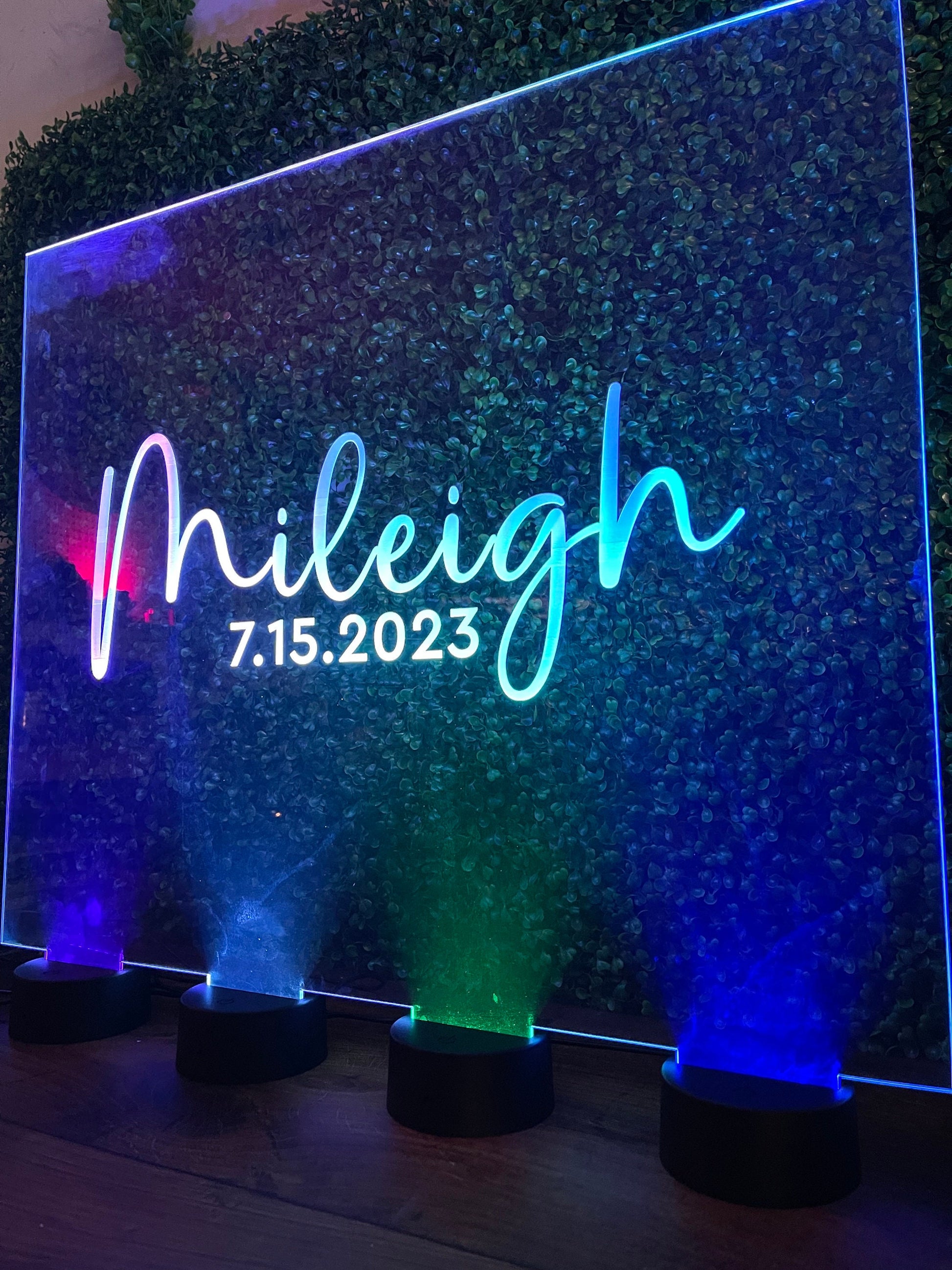 Guestbook Alternative, LED Centerpiece, Sweet 16, Bar Mitzvah, Acrylic LED, Graduation, Birthday Party, Centerpiece, Quinceñera Centerpiece