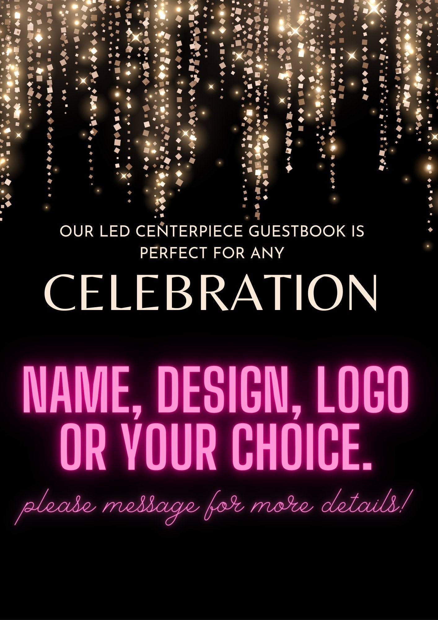 Guestbook Alternative, LED Centerpiece, Sweet 16, Bar Mitzvah, Acrylic LED, Graduation, Birthday Party, Centerpiece, Quinceñera Centerpiece