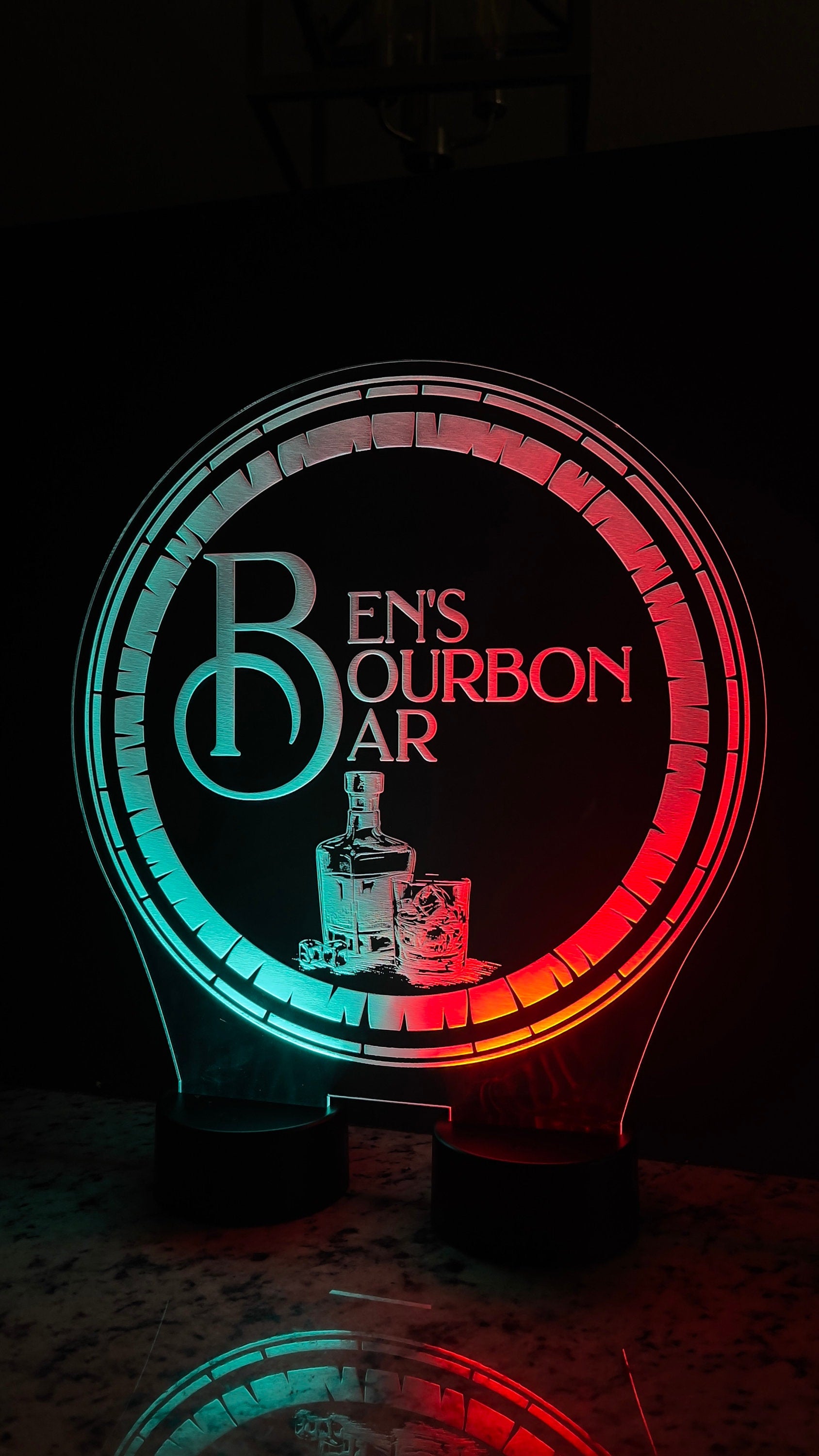 Bar Sign for Home, Whiskey Barrel Sign, LED Bar Sign, Personalized Bar Sign, Bar Decor, Home Bar Decor, Sign for Dad, Basement Bar Decor