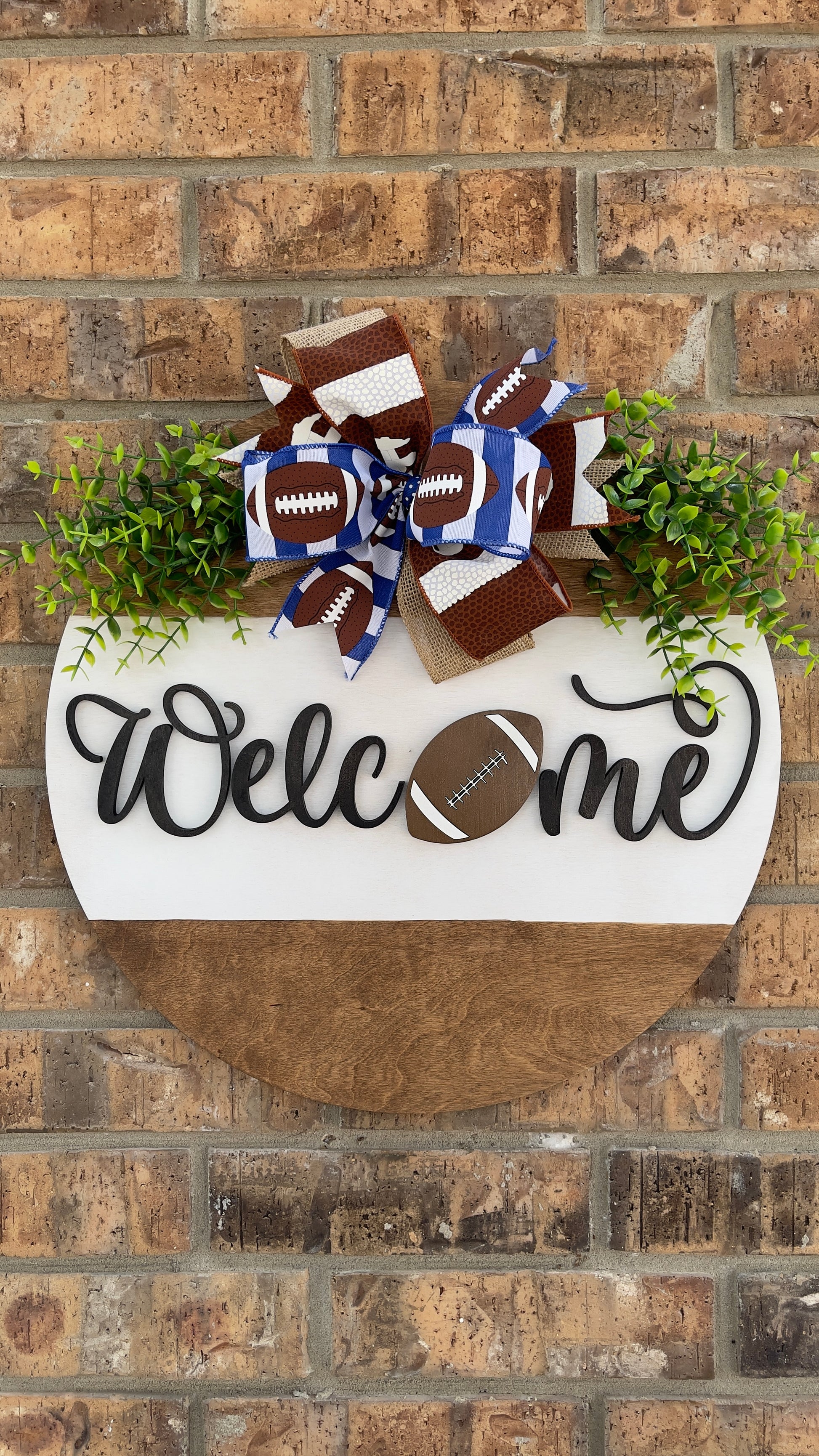 Football Door Hanger | Football Wreath | Football Sign - DyeandPine