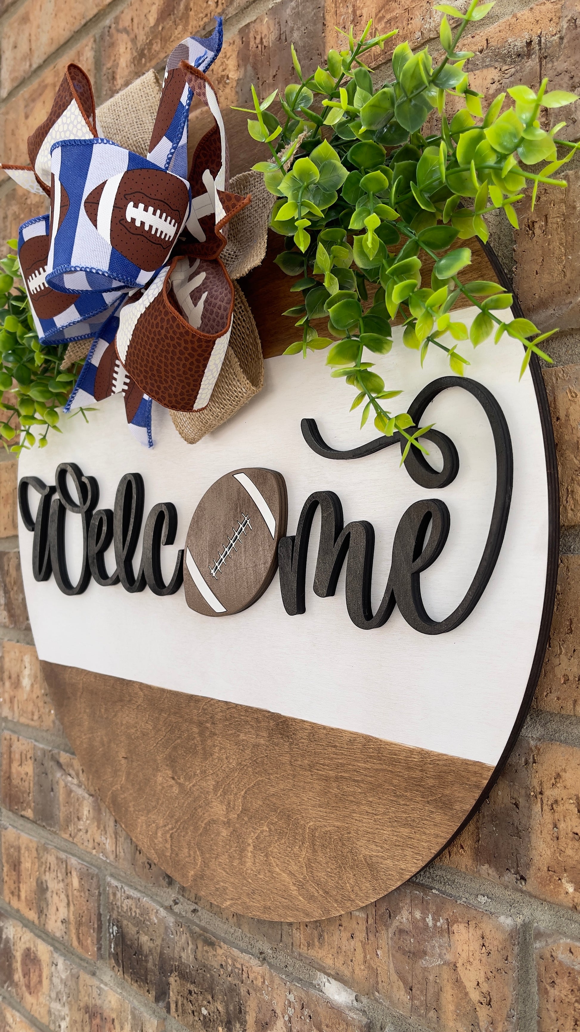 Football Door Hanger | Football Wreath | Football Sign - DyeandPine