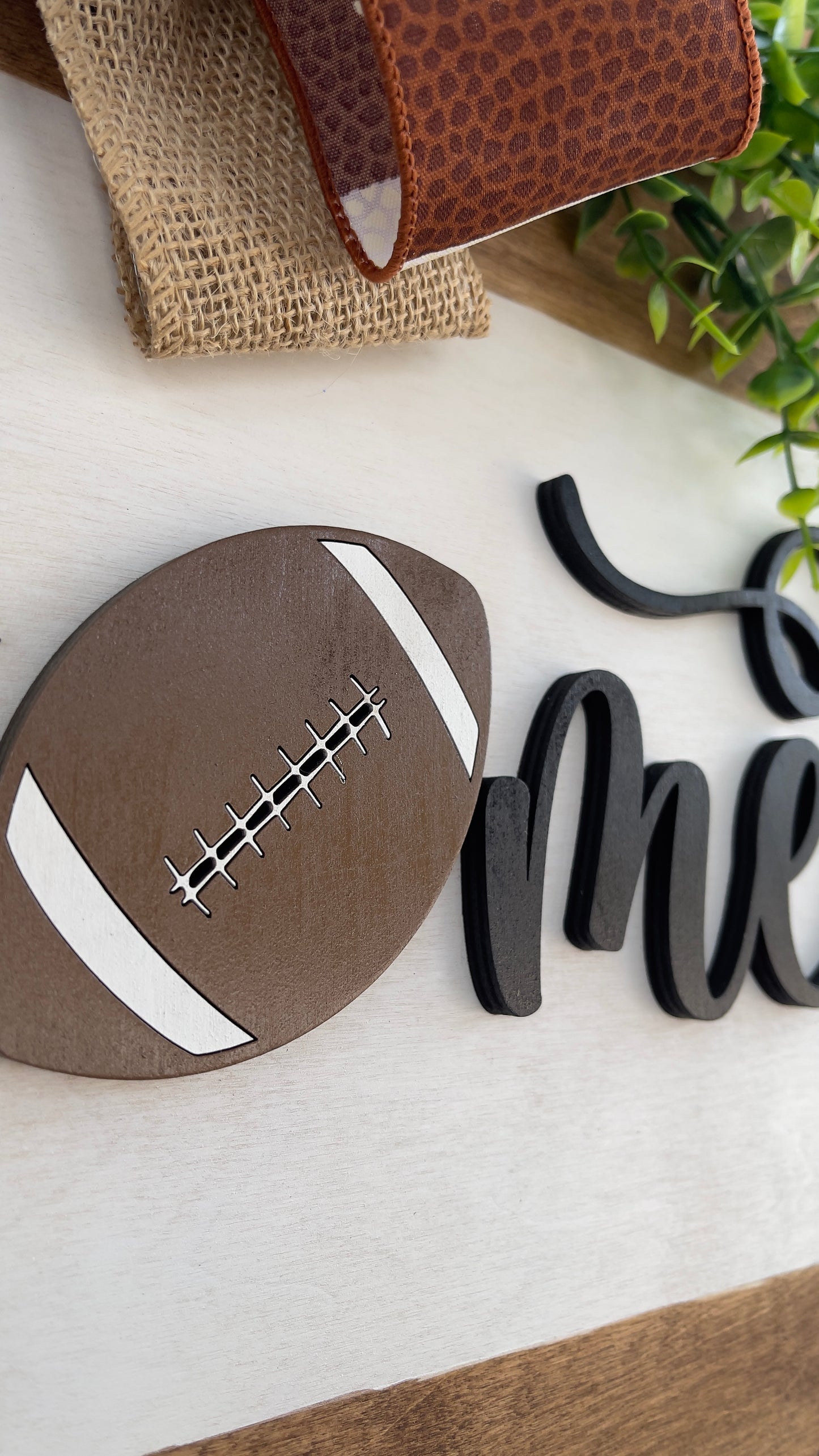 Football Door Hanger | Football Wreath | Football Sign - DyeandPine