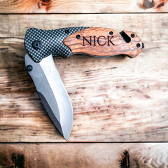 Engraved Pocket Knife | Personalized Hunting Knife & Boyfriend Gift
