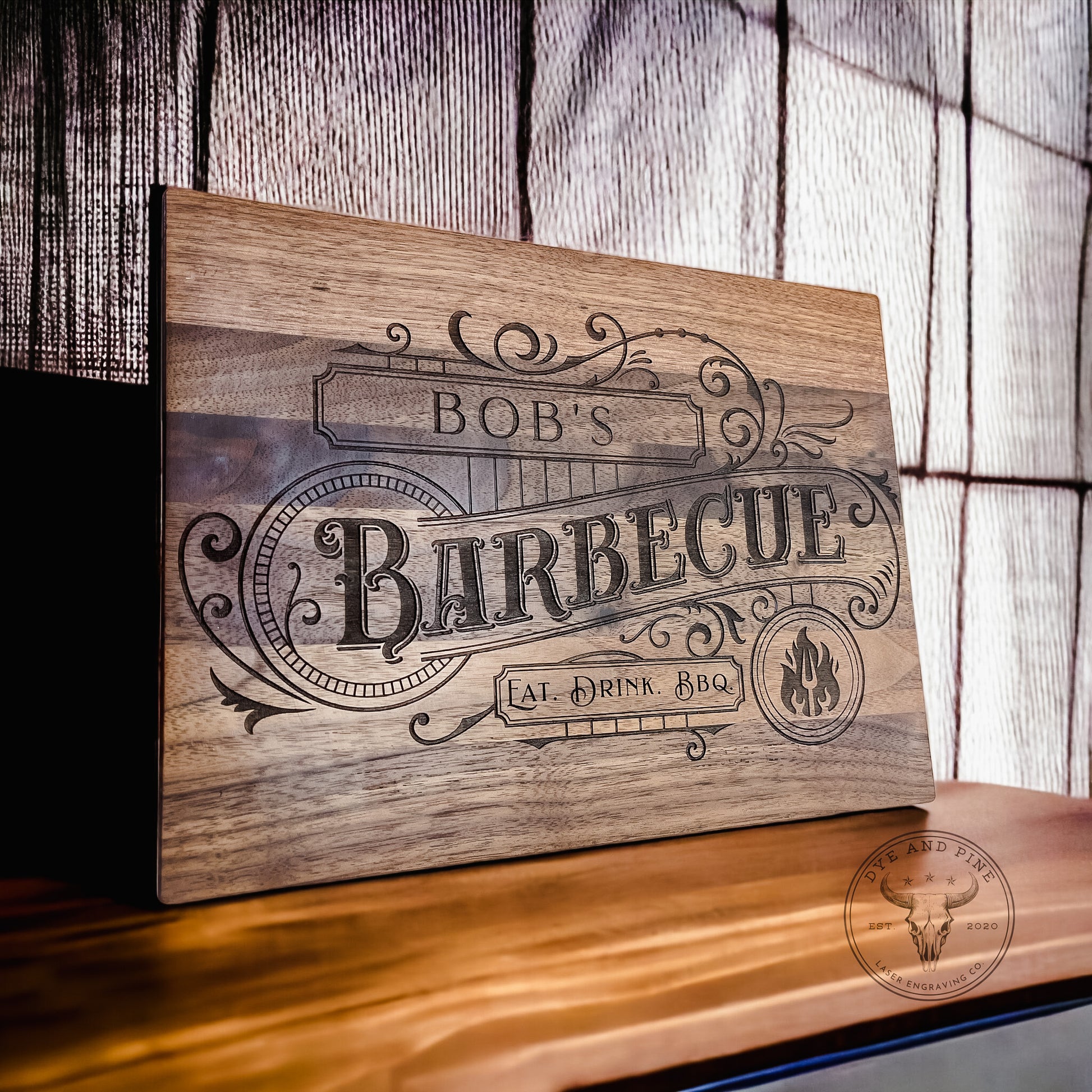 Personalized Fathers Day Gift | BBQ Cutting Board for Men, BBQ Gift - DyeandPine