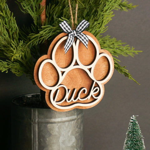 Dog Christmas Ornament, Paw Christmas Ornament, Custom Dog Ornament, Personalized Pet Ornament, Dog Ornament, Paw Ornament, Dog Paw Ornament