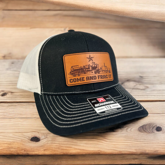 Come and Frac It Leather Patch Hat | Oilfield Headwear - DyeandPine
