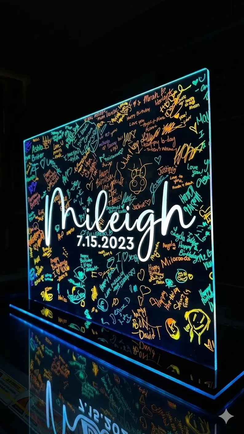 Custom LED Guestbook Alternative | Personalized LED Centerpiece
