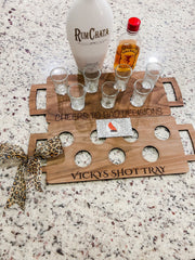 Shot Glass Holder, Shot Serving Tray, Shot Flight, Tequila Serving Tray, Housewarming Gift, Gift for Dad, Party Shot Tray, Personalized GIft