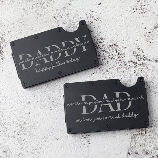 Personalized RFID Metal Wallet | Engraved Design | RFID Blocking - DyeandPine