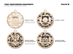 Police Ornament, Cop Ornament, Thin Blue Line GIft, FIrst Responder Onament, Detective Ornament, Police Gifts, Cop Christmas Gift