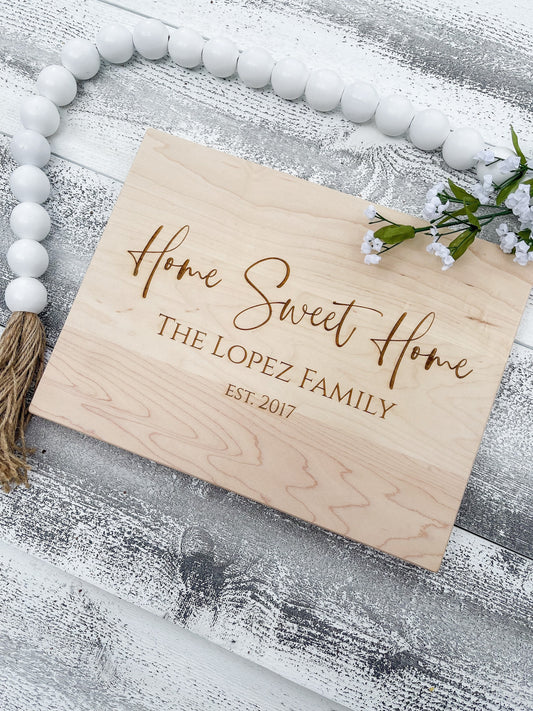 Personalized Home Sweet Home Cutting Board - Realtor Closing & Housewarming Gift - DyeandPine