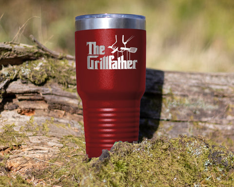 The Grill Father  Tumbler | Gift for Dad, Men, Husband | 30 oz. Stainless Steel