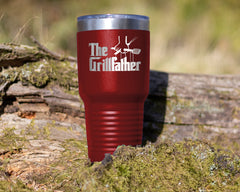 The Grill Father  Tumbler | Gift for Dad, Men, Husband | 30 oz. Stainless Steel