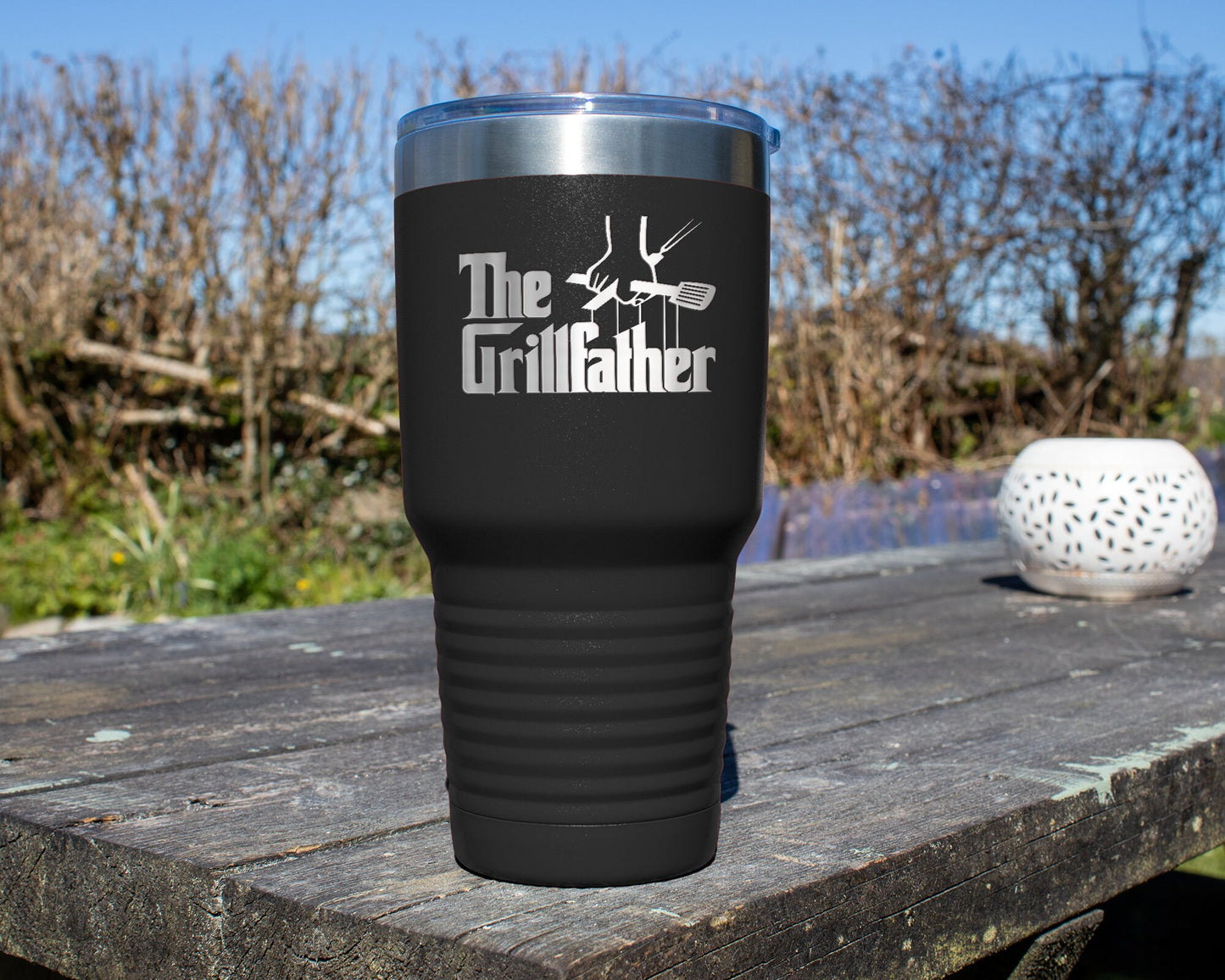 The GrillFather, Personalized Tumbler, Custom Tumbler, Custom Engraved Tumbler, Grilling Gift, Gift for Dad, Tumbler for Men, Husband Gift