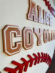 Baseball Nursery Sign | 3D Round Name Decor for Kids Room