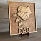 Father's Day sign, Father's Day gift, Wooden plaque, Fist Bump Sign, Sign with kids names, Grandfather Gift, Engraved Gift, For Him, Papa - DyeandPine