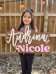 Personalized Double Baby Name Sign | 3D Nursery Name Sign for Baby