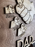 Father's Day sign, Father's Day gift, Wooden plaque, Fist Bump Sign, Sign with kids names, Grandfather Gift, Engraved Gift, For Him, Papa 2