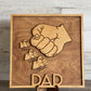 Father's Day sign, Father's Day gift, Wooden plaque, Fist Bump Sign, Sign with kids names, Grandfather Gift, Engraved Gift, For Him, Papa - DyeandPine