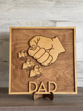 Father's Day sign, Father's Day gift, Wooden plaque, Fist Bump Sign, Sign with kids names, Grandfather Gift, Engraved Gift, For Him, Papa 4