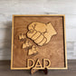 Father's Day sign, Father's Day gift, Wooden plaque, Fist Bump Sign, Sign with kids names, Grandfather Gift, Engraved Gift, For Him, Papa - DyeandPine