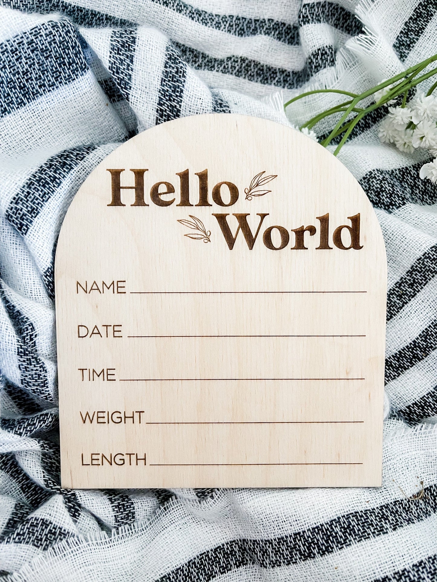 Hello World Sign, Custom Hospital Sign, Hospital Name Wood Sign, Newborn Photo Prop, Baby Birth Stat Sign, Nursery Name Sign, Birth Stats