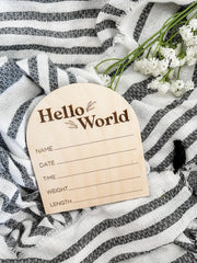 Hello World Sign, Custom Hospital Sign, Hospital Name Wood Sign, Newborn Photo Prop, Baby Birth Stat Sign, Nursery Name Sign, Birth Stats