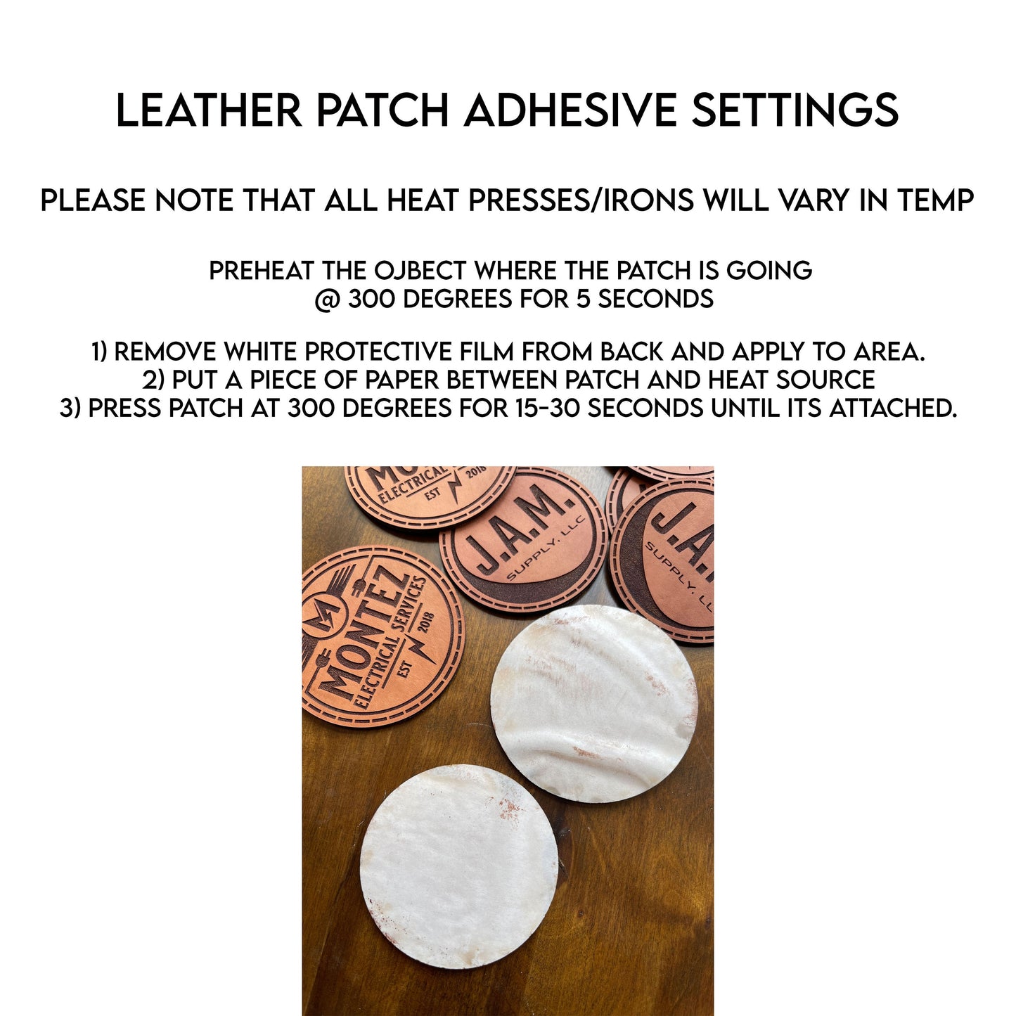 Genuine Leather Patches, Custom Leather Patch, Iron On Patches, Laser Engraved Leather Patch, Leather Patch for Hats, Heat Transfer Patch