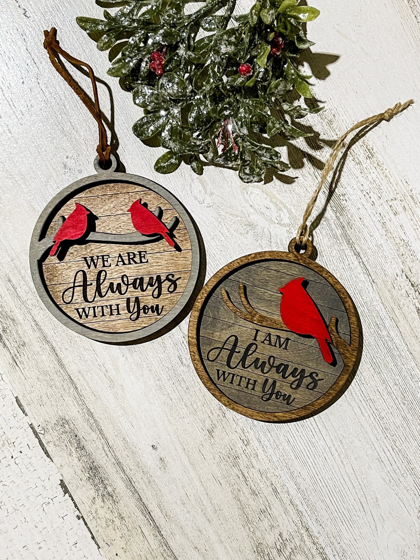 Cardinal Ornament, Holiday Tree Ornament, Personalized Sympathy Gift, Always With You, Thinking of You, Remembrance Gift, Christmas Cardinal